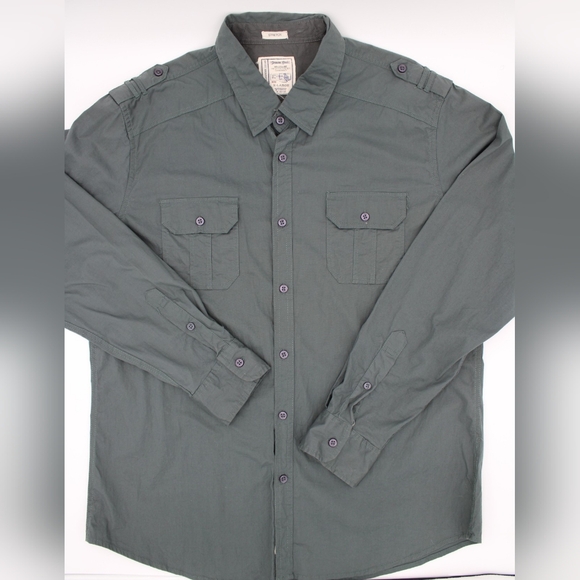 Alexander Julian Other - Alexander Julian Men’s XL Utility Button-Up Shirt Olive/grey